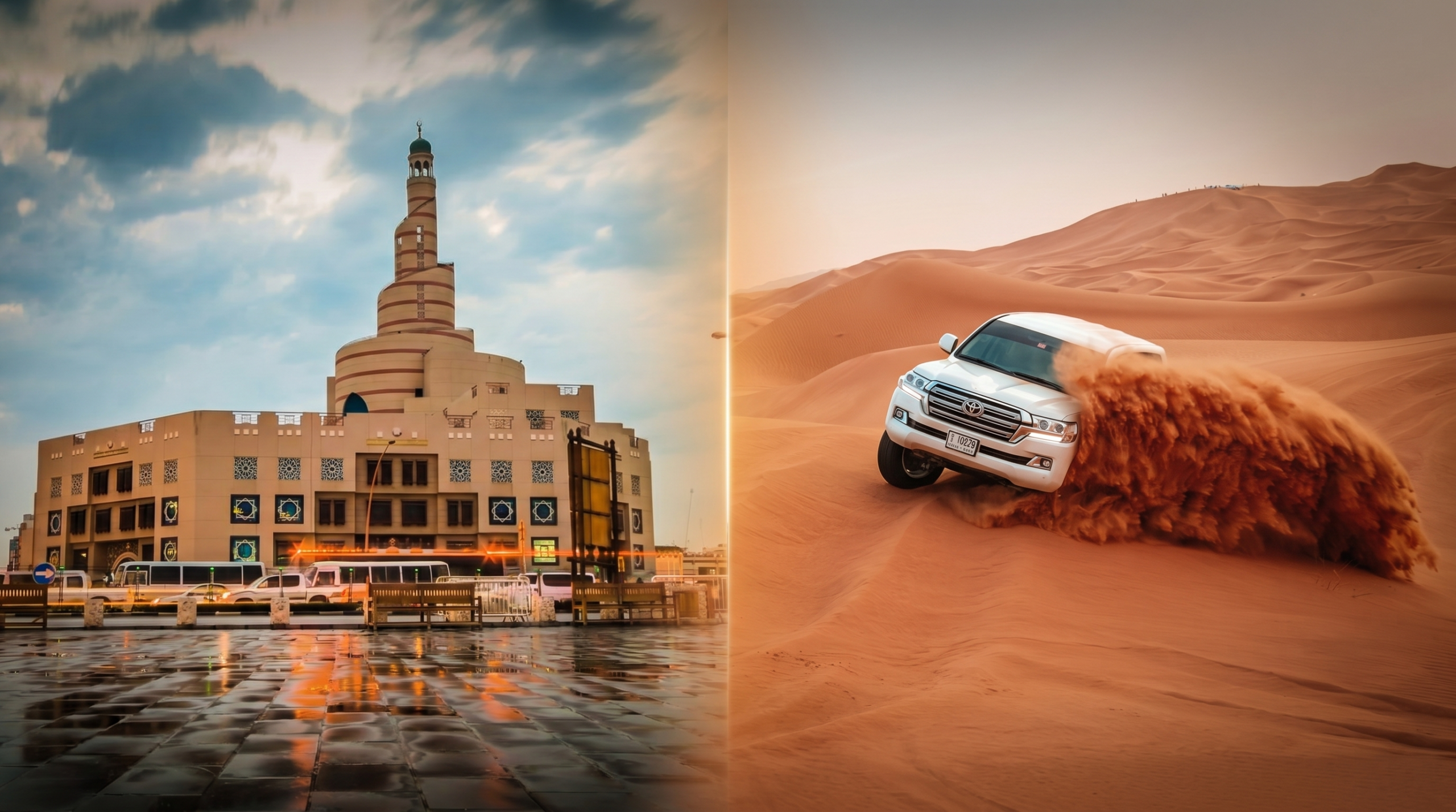 Doha City Tour and Desert Safari Combo package in Qatar with city sightseeing and desert adventure