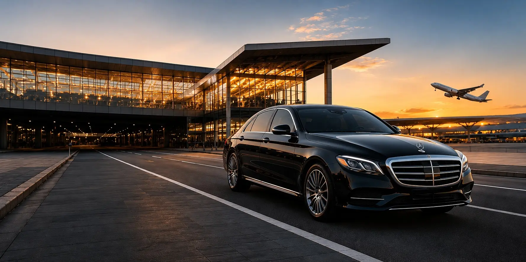 Doha airport transfer with luxury Mercedes sedan