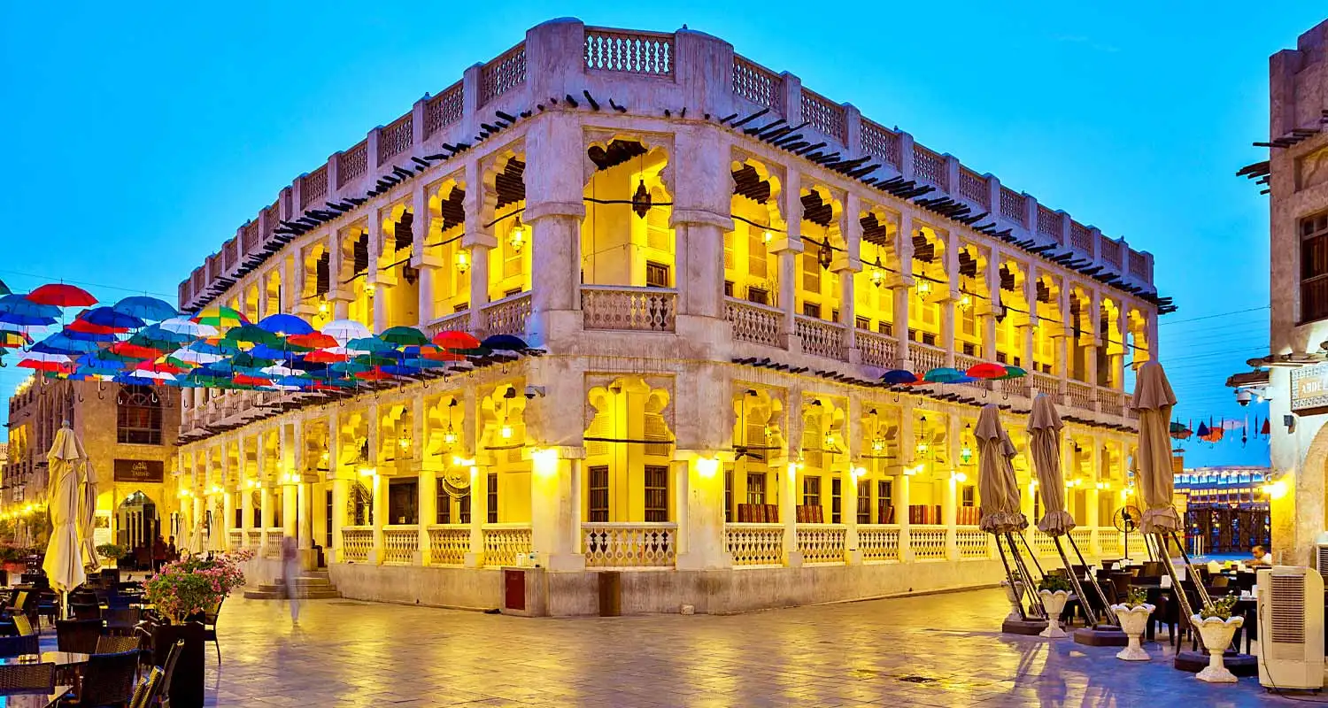 Doha city landmarks including the Museum of Islamic Art and Mina District