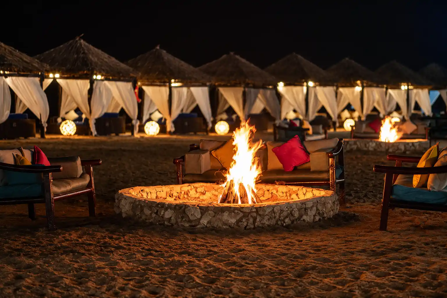 BBQ dinner seating at a Qatar desert camp