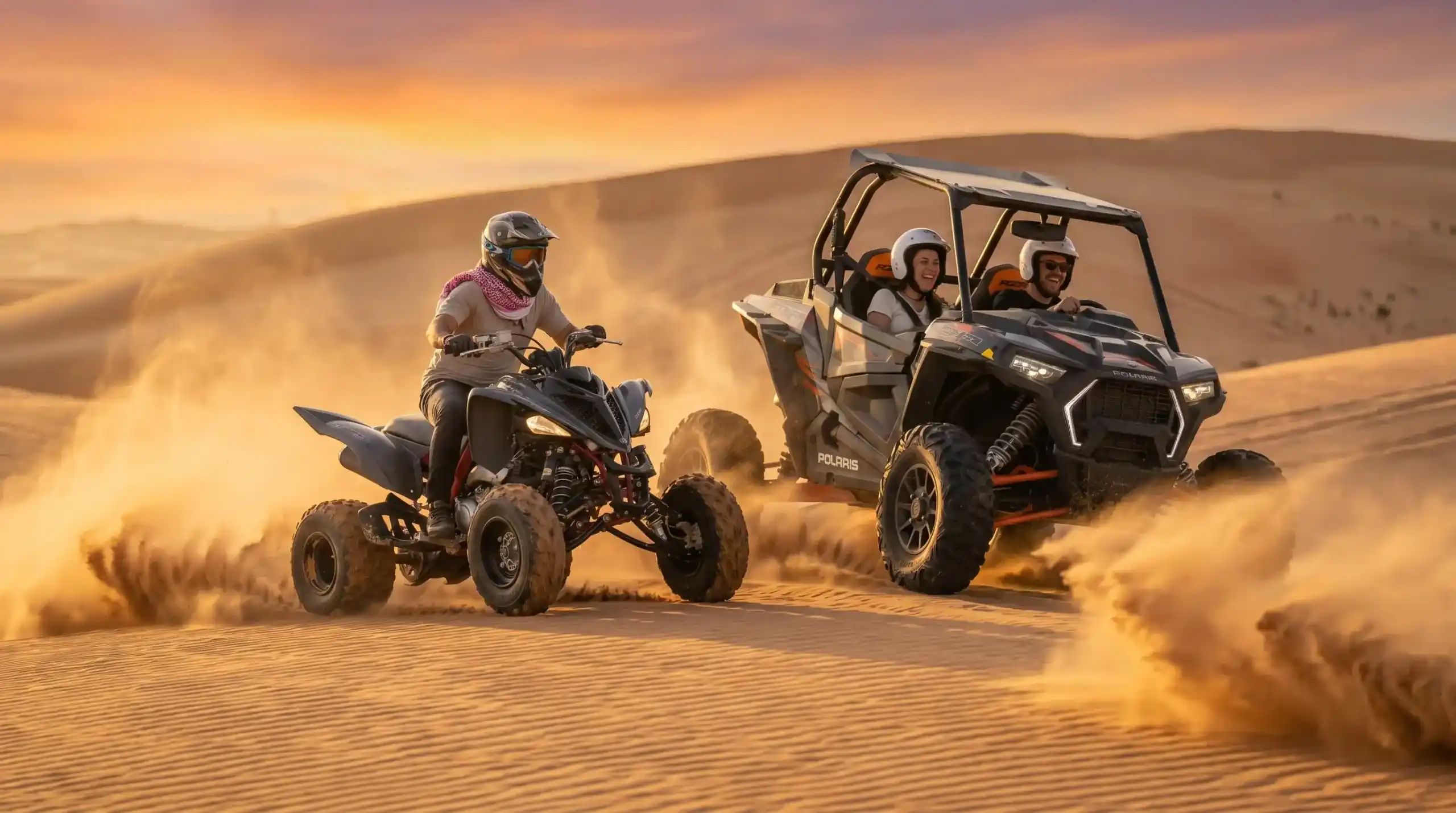 Quad bike and dune buggy adventure in the Qatar desert
